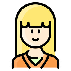 Young woman with long hair and v neck sweater