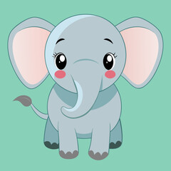 cute baby vector elephant