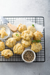 Homemade cheese cookies with herbs