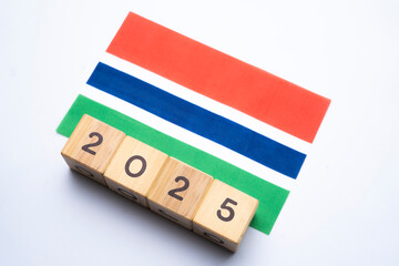 2025, The Gambia, The Gambia flag with date block, Concept, Important events for The Gambia the new...