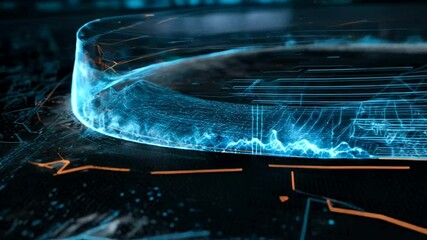 Futuristic digital interface with holographic elements - Powered by Adobe