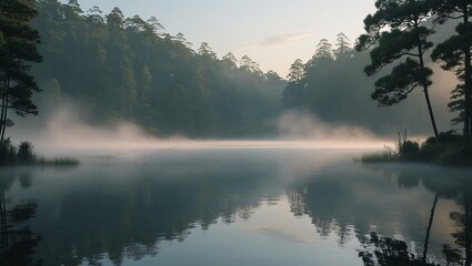 calm_misty_lake_in_rainy_forest