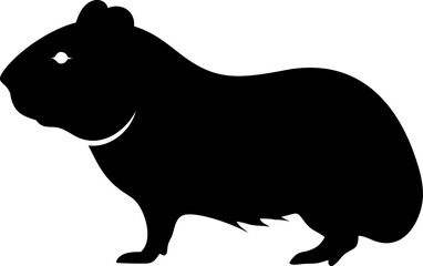 Vector silhouette illustration of a black wild pig, bear, and other farm animals