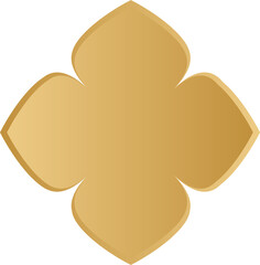 Gold color islamic shaped frames and badges