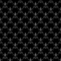 Damask Silver Black Pattern