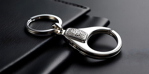 Compact Scissor Keychain Resting on Black Surface

