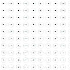 Geometric pattern of circles with wavy lines and dots