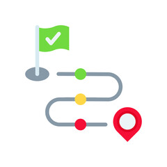 Milestone flat color icon