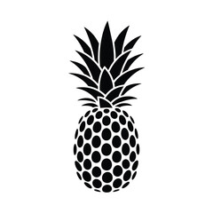 Obraz premium Elegant Black and White Pineapple Silhouette for Tropical Designs and Illustrations