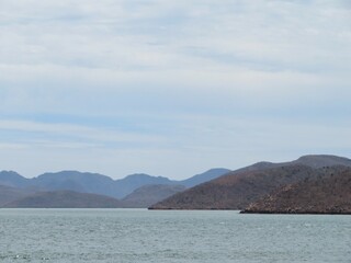  sea of Cortez in Mexico with surrounding mountains