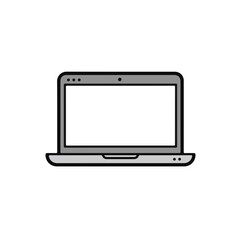 Laptop icon. Modern laptop, with screen, isolated