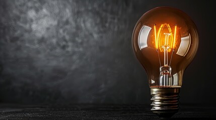 Illuminating lightbulb symbolizing innovation and creativity against a dark backdrop