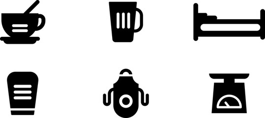 Modern Rounded Filled Home Stuff Icon Set