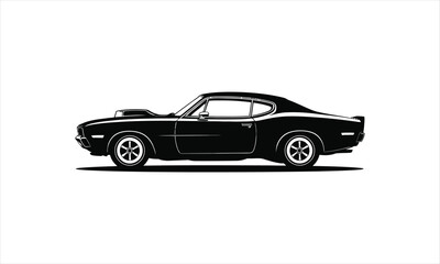 Fototapeta premium Classic car silhouette design for automotive themes