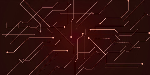 Abstract Technology Design with Circuit Lines on a Dark Background