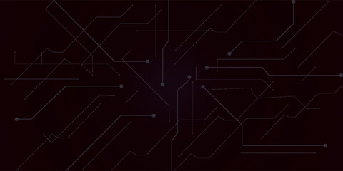 Abstract Dark Circuit Board Design with Networked Connection Details