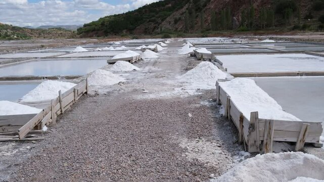 Natural spring salt produced in Tuzlagozu village of Zara district of Sivas province of Turkey