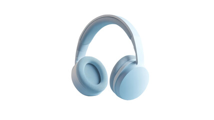 White Headphones 3D Render Audio Icon Isolated on White Background