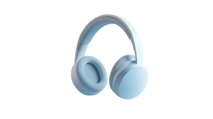 White Headphones 3D Render Audio Icon Isolated on White Background