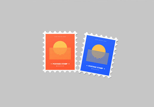 Two Postage Stamp Mockup