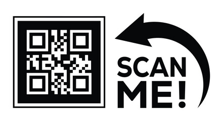 Scan QR code icon. Digital scanning qr code. QR code scan for smartphone. Scan Here text on top of the qr code