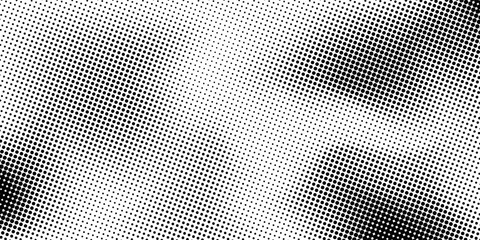Set of halftone dots gradient pattern texture isolated on white background. Straight dotted spots using halftone circle dot raster texture. Vector blot half tone collection.