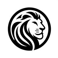 Black and White SVG of a Minimalistic Lion Logo