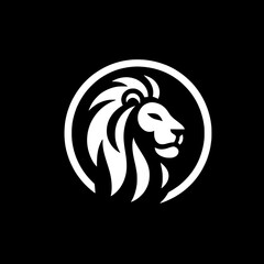 Black and White SVG of a Minimalistic Lion Logo