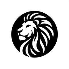 Black and White SVG of a Minimalistic Lion Logo