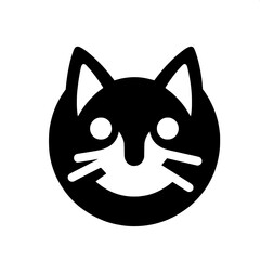 Black and White SVG of a Minimalistic Cat Logo