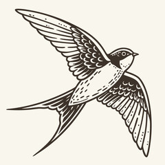 woodcut-illustration-of-a-swallow--vintage-grunge-