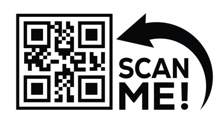 Scan QR code icon. Digital scanning qr code. QR code scan for smartphone. Scan Here text on top of the qr code