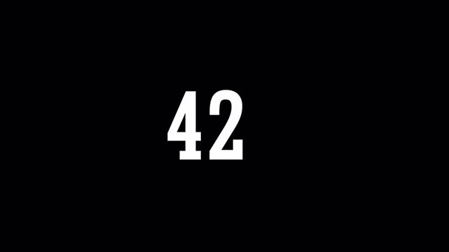 Counting numbers 0 to 500 digital clock or timer display with decimal point on black background.4k Video