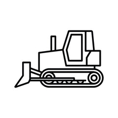 Naklejka premium Simple outline illustration of a bulldozer on a white background