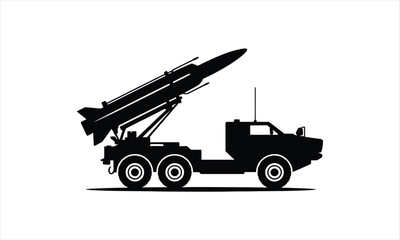 Dynamic missile silhouette in motion vector graphic