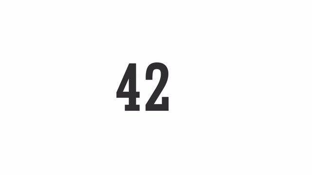 Counting numbers 0 to 500 digital clock or timer display with decimal point on white background.4k Video