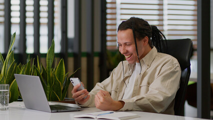 American hipster businessman student guy winner Hispanic ethnic business man male employer at...