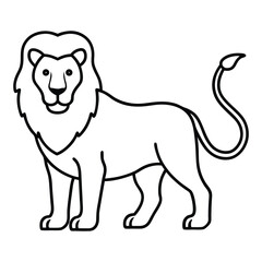 vector illustration of cartoon lion