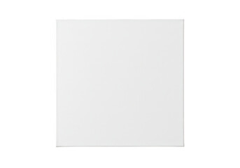 A blank white square canvas isolated on transparent background, perfect for adding art or text