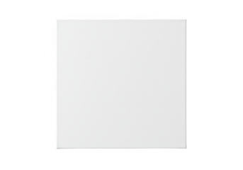 A blank white square canvas isolated on transparent background, perfect for adding art or text