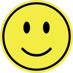 A simple, cheerful yellow smiley face graphic, perfect for use in designs related to happiness, positivity, and good vibes.