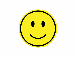 A simple, cheerful yellow smiley face graphic, perfect for use in designs related to happiness, positivity, and good vibes.
