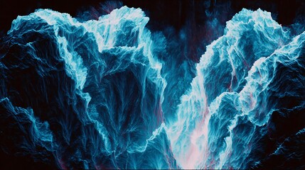 Abstract icy mountain range