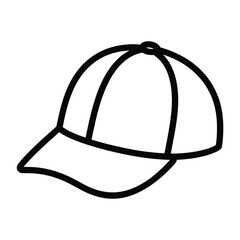 Simple outline drawing of a baseball cap on a white background