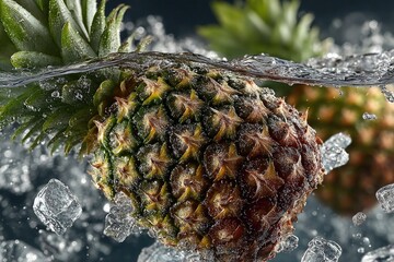 fresh pineapple in the water