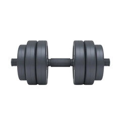 Naklejka premium Sleek Gray Dumbbell Isolated on White Background for Fitness and Strength Training Use Transparent background or PNG