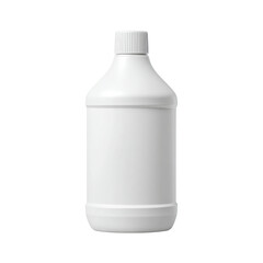 Plain White Plastic Bottle for Cleaning Solutions with Screw Cap and Smooth Surface for Branding and Labeling Opportunities Transparent background or PNG