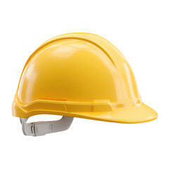 Fototapeta premium Bright Yellow Hard Hat Safety Helmet for Construction Worker Protection and Occupational Safety Equipment Transparent background or PNG