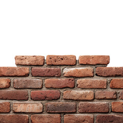 Obraz premium Textured Red Brick Wall with Varied Brick Patterns and Natural Weathering for Background and Design Use Transparent background or PNG