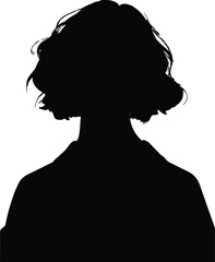 Silhouette of a person with short, curly hair, viewed from the back